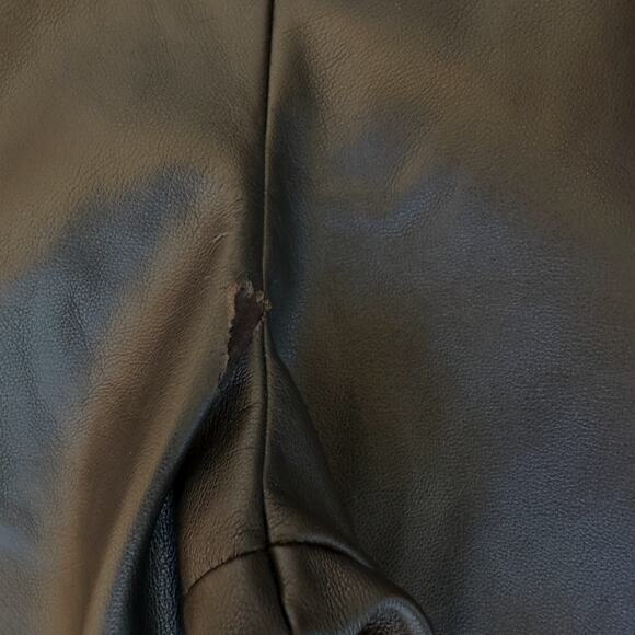 Louna Black Faux Leather Cargo Pants MEDIUM Wide Leg Trouser Designer $180 Flaw - Picture 10 of 10